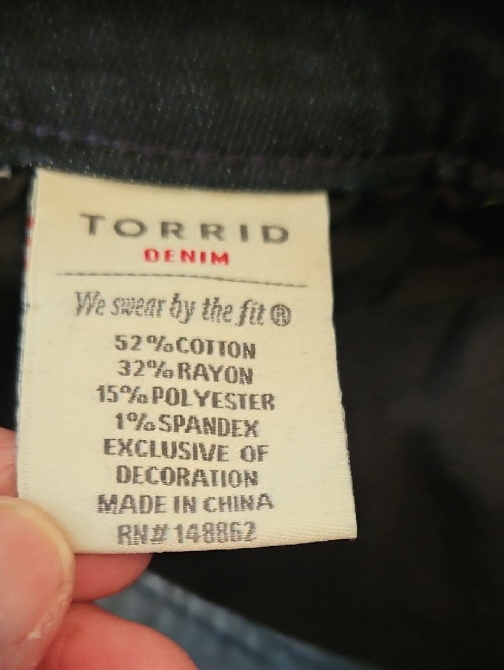 Torrid -Tall Jegging -3 Button- Dark Indigo w/Black Tuxedo Stripes - Size 16 T - Picture 10 of 11
